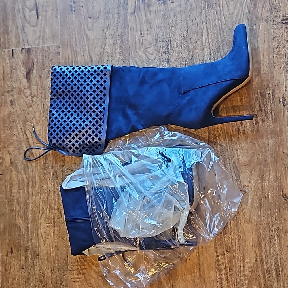 Makita Knee High Stiletto Blue Boots size 8.5 - Picture 3 of 6